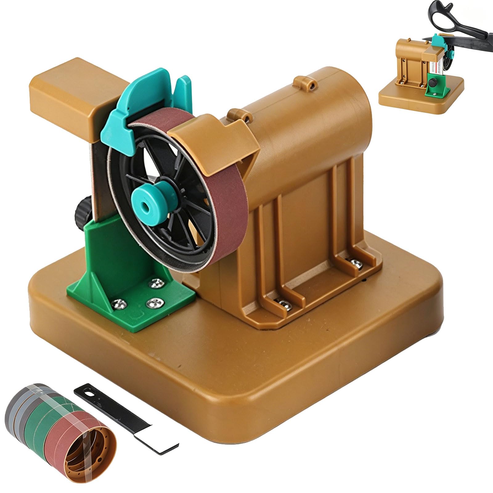 Affilatrice Elettrica per Forbici 48W, Macchina Professionale per l’Affilatura delle Forbici con 12 Anelli Abrasivi, Strumento di Affilatura Multifunzione 9600rpm per Uso Industriale, T Hair scissors
