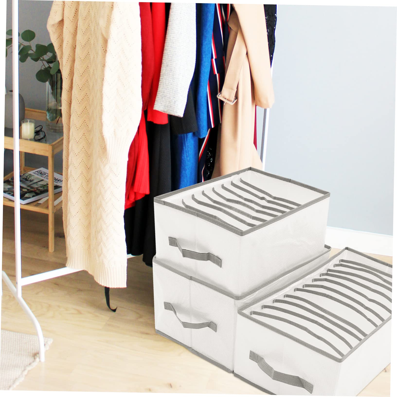 3pezzi Organizer Vestiti Scomparti Contenitore Pieghevole Per Armadio Scatola Per Riporre Abiti e Oggetti in Casa e Camera Da Letto Resistente e Lavabile