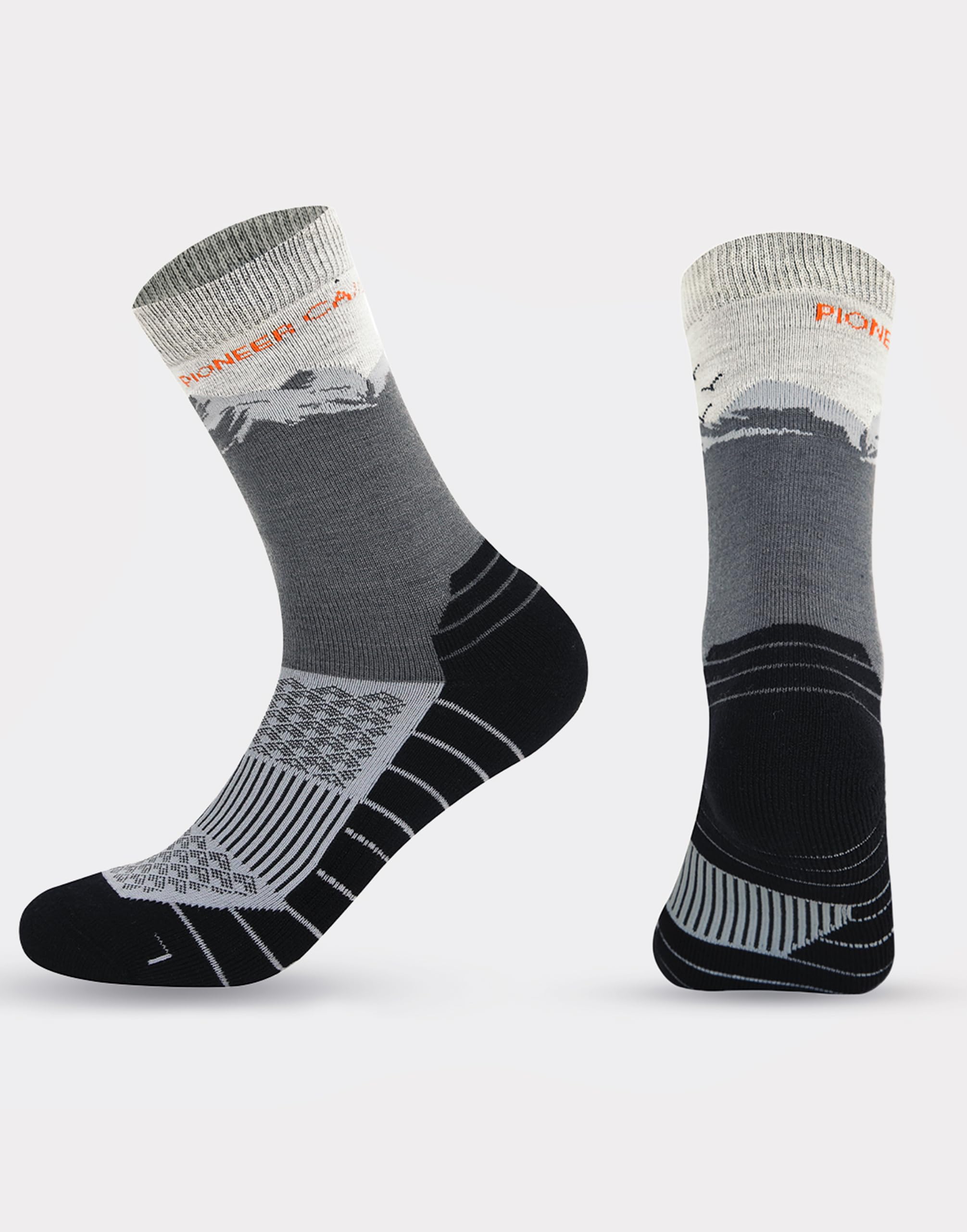 Pioneer Camp Calzini da trekking in merino per uomo e donna, traspiranti, antiodore, con ammortizzazione, protezione antivesciche, comodi calzini da corsa per attività all'aperto, 3 paia