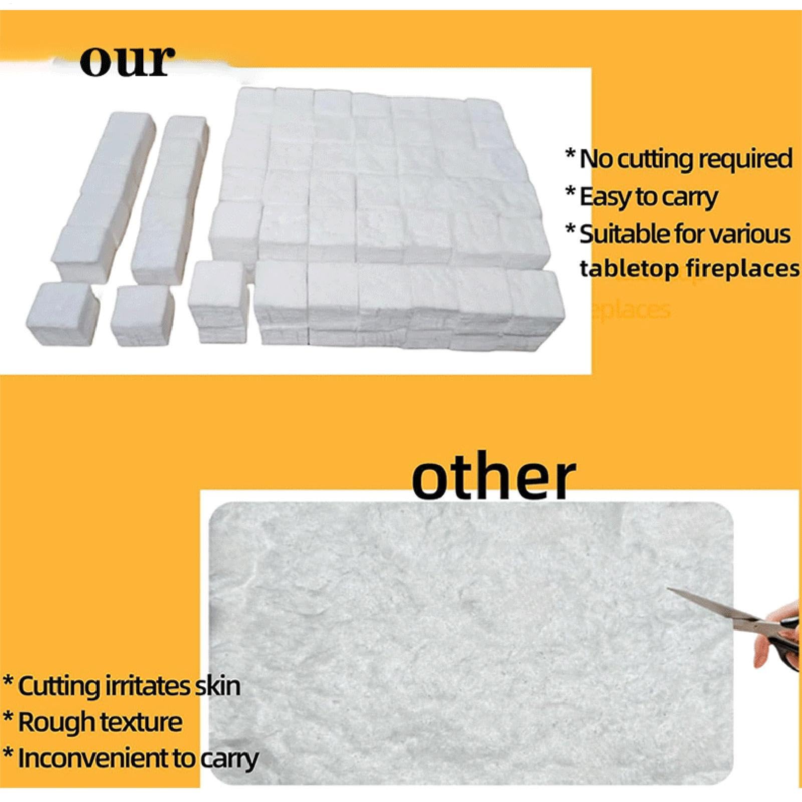 in feltro per braciere da tavolo, spugna di lana, blocco di cotone, 96 additivi, tessuto non tessuto ceramico per caminetti a bioetanolo, ideale per da scrivania e soluzioni di