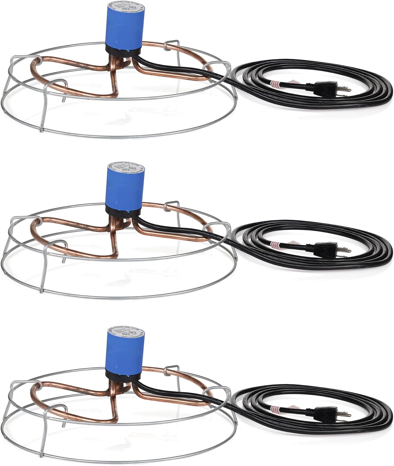 Farm Innovators Submergible Fish and Plant Safe All Pond De-Icer with Chew Proof Cord and Self Regulating Thermostat, Silver (3 Pack)