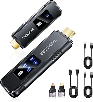 Wireless HDMI Transmitter and Receiver Adapter,4K UHD Plug & Play No App/WiFi Needed,5G Transmitter & Receiver for Meetings & Classrooms,from Laptop to TV Monitor Projector,Supports iOS,Windows,Mac