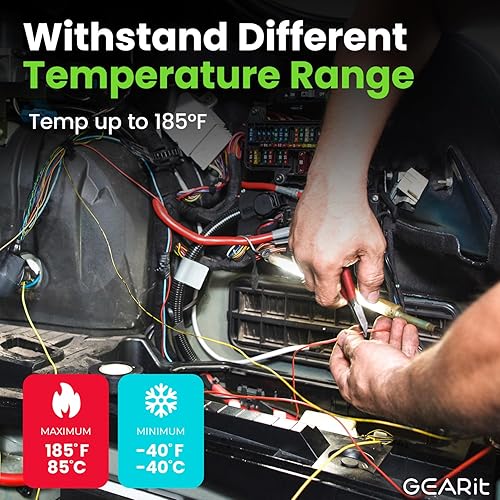 Miniatura 7 de GEARit Cable de calibre 16 (200 pies - negrorojo) GPT Automotive Primary Bonded Wire - Aluminio recubierto de cobre CCA, audio para automóvil, cable