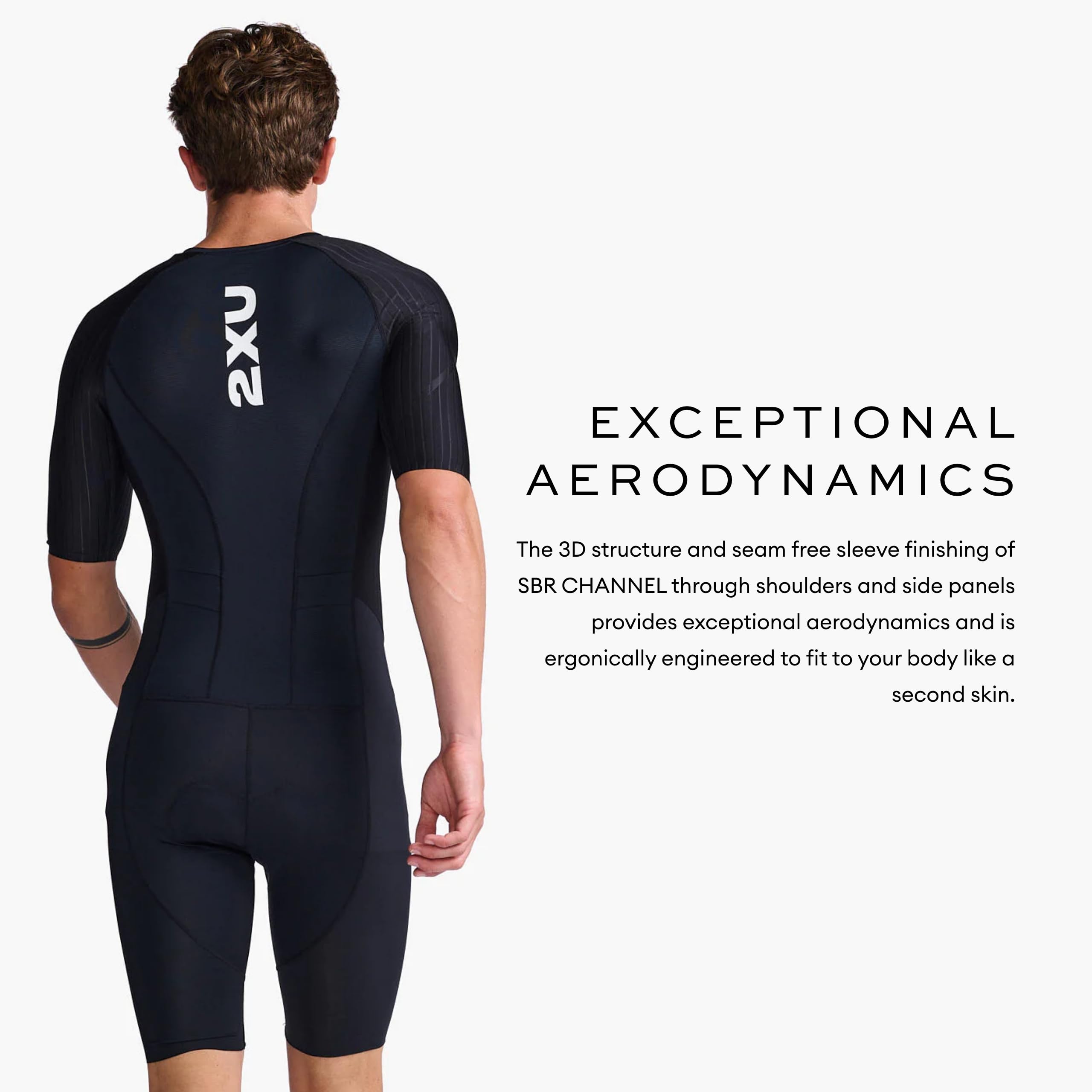 2XU Traje trisuit Aero con cremallera frontal para hombre, negro/blanco, talla S