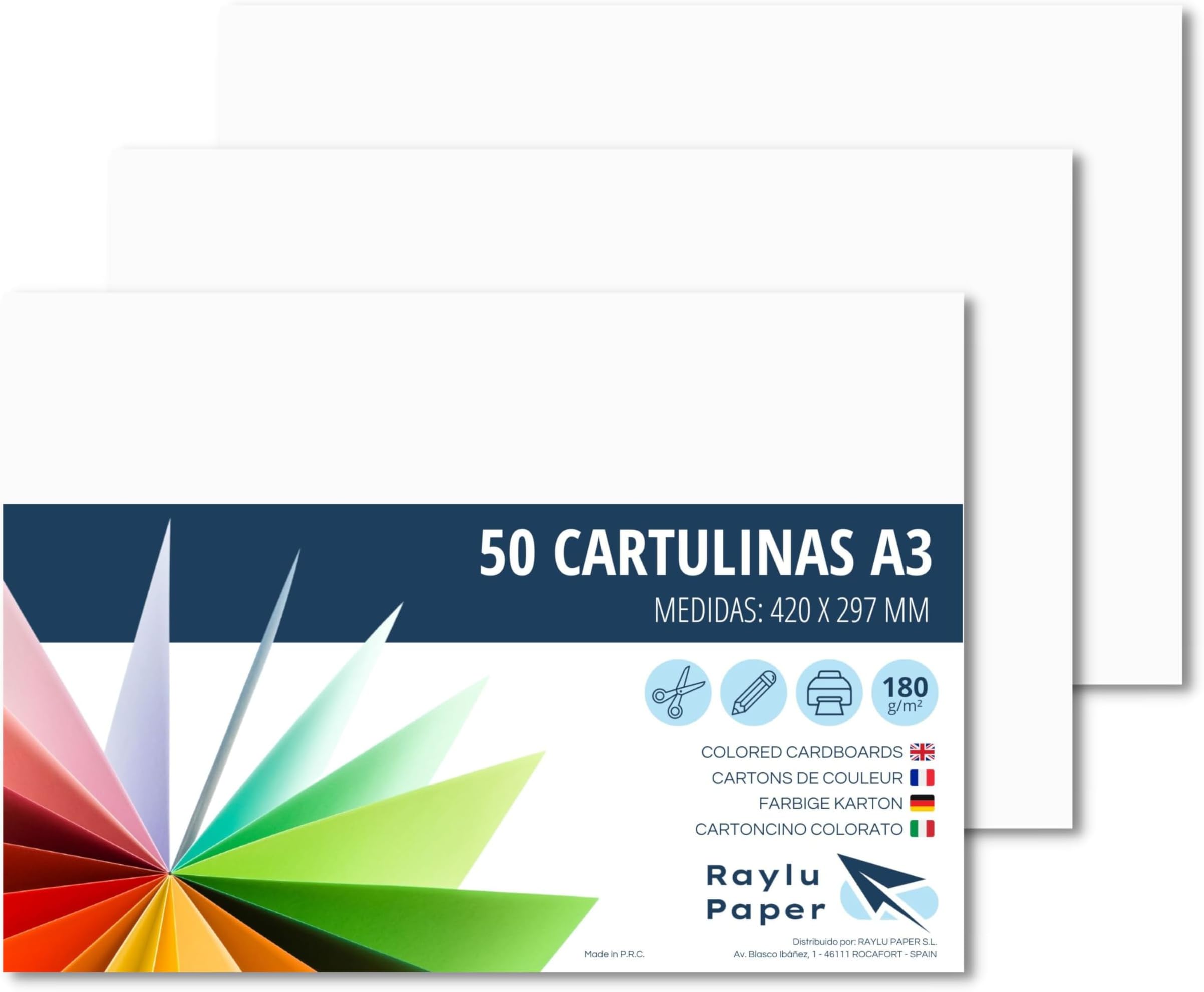 Stephens Pack De 25 Feuilles Papier Cartonné Blanc - Idéal Pour Arts, Artisanat Et Dessin