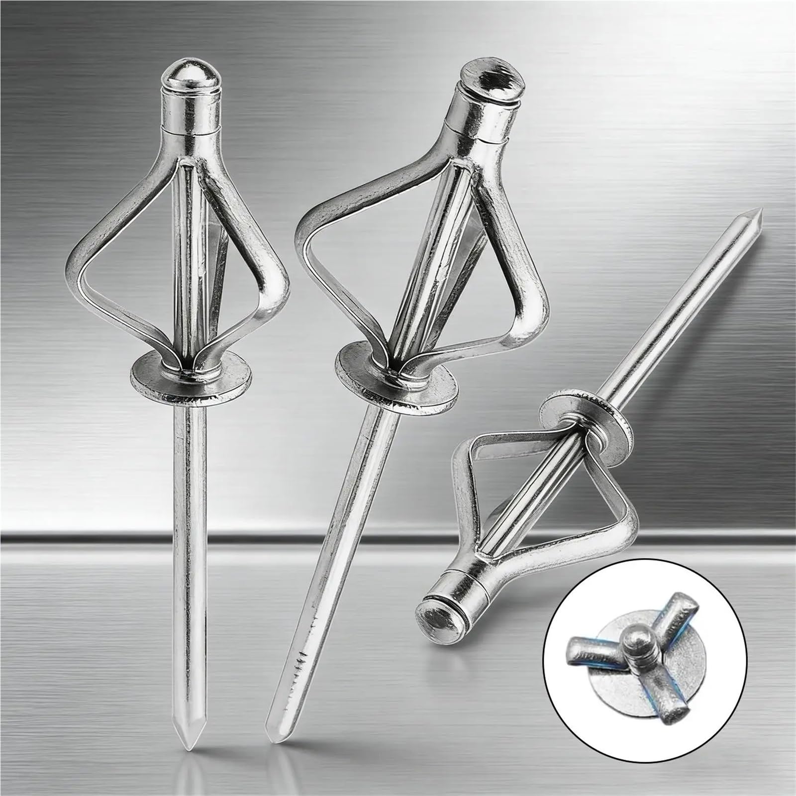Remaches ciegos de cabeza redonda, Kit surtido de remaches pop ciegos triples de aluminio, cabeza redonda, 50-300 piezas, 3,2x14mm, 4x21mm(3.2mm,300PCS)