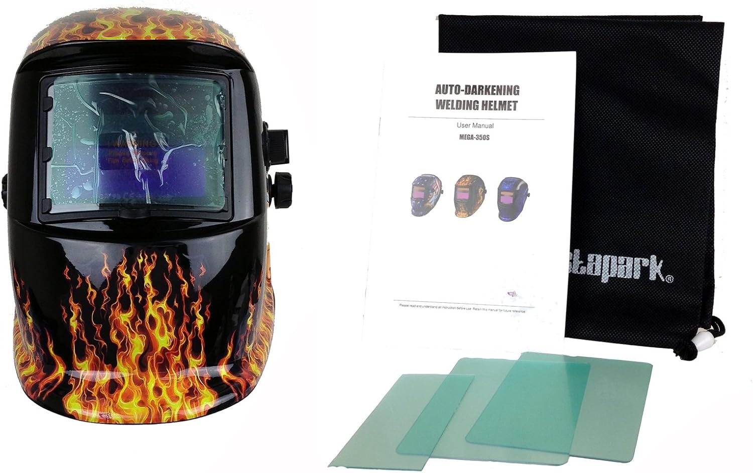Bеѕt Prоmо Instapark ADF Series GX-500S Solar Powered Auto Darkening Welding Helmet with Adjustable Shade Range #9 - #13(Flamy Hot)