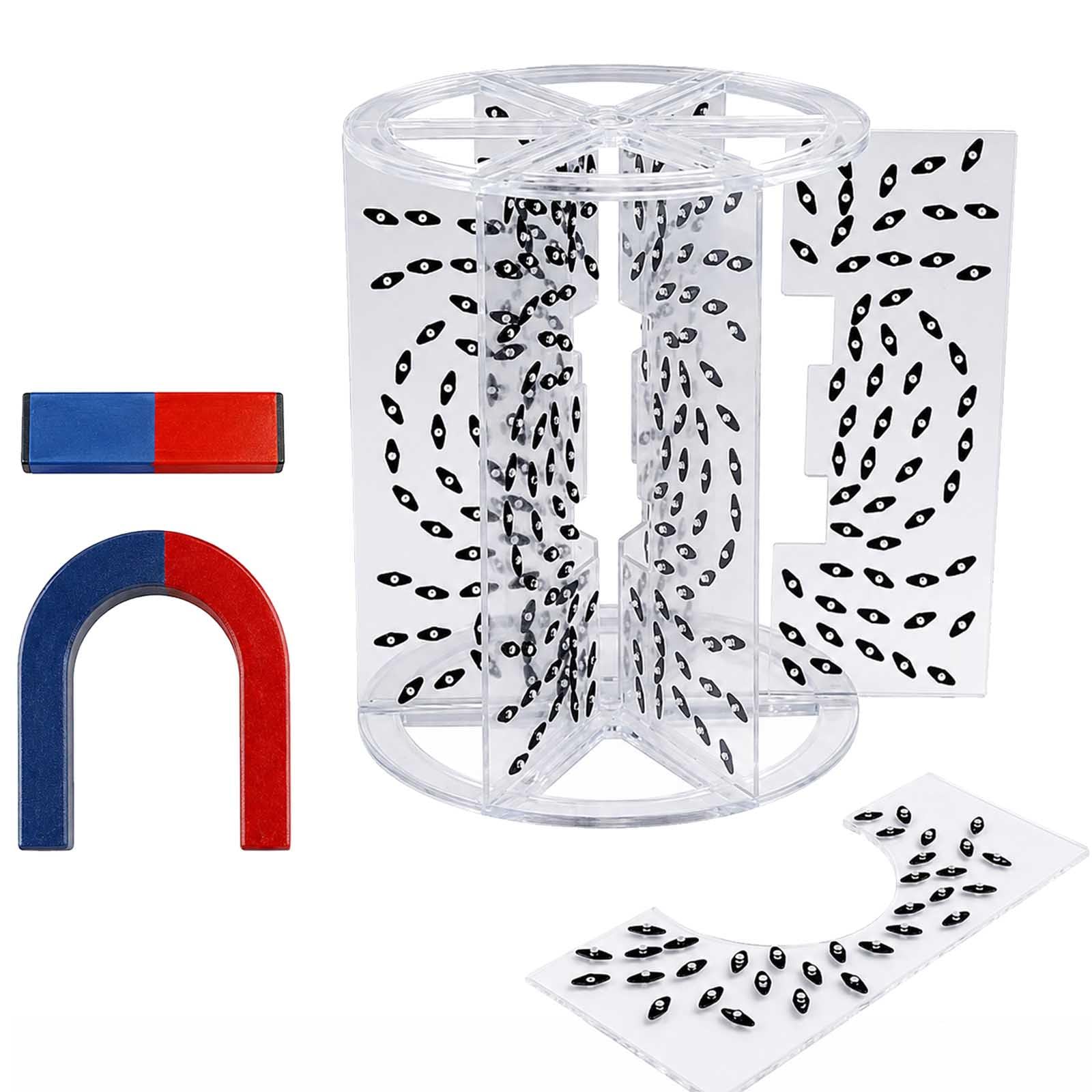 WADPP 3D Magnetic Field Demonstrator, Magnetic Field Lines Visualization Kit with Magnet, Physics Science Teaching Equipment for Classroom STEM Education, High School Lab Experiments