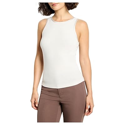 NIC+ZOE Trimmed Perfect Knit Ribbed Tank Top Women