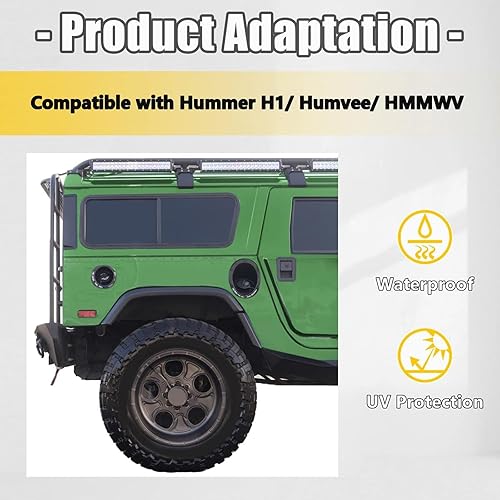 Miniatura 3 de KUAFU 8 guardabarros compatibles con Hummer H1HumveeHMMWV Barro Flaps Splash Extended Guard Negro Plástico