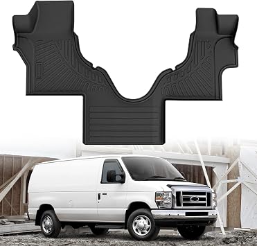 Cartist Floor Mats Fit for Ford Econoline/E-Series 2007-2025 E150/E250/E350/E450,All Weather Floor Liners for Econoline/E-Series Accessories Carpet Protection 3D TPE Heavy Duty Van Floormats