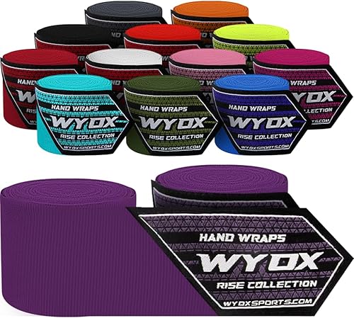 Vista 23 de WYOX Boxing Hand Wraps Inner Gloves, Elasticated Thumb Loop Bandages Mexican Style Under Mitts Wrist Wrap Protection Muay Thai MMA Kickboxing Malla