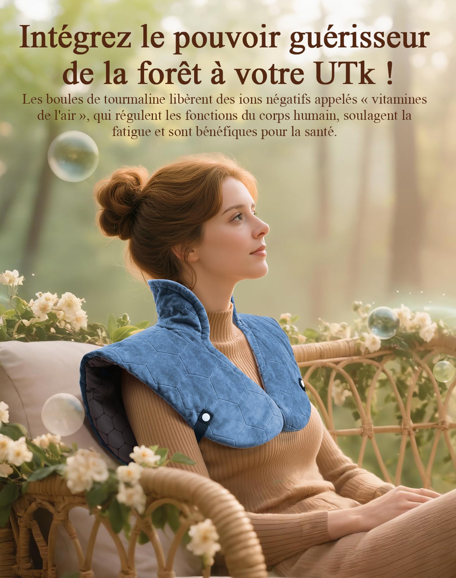 UTK Coussin Chauffant Cervicales, Cadeau Maman, Chauffe Epaule Et Nuque Electrique, Chauffe Rapidement en 30 Secondes, Jusqu'À 70 °C, Coussin Chauffant Léger avec Bandoulière, Cadeau Noel Femme