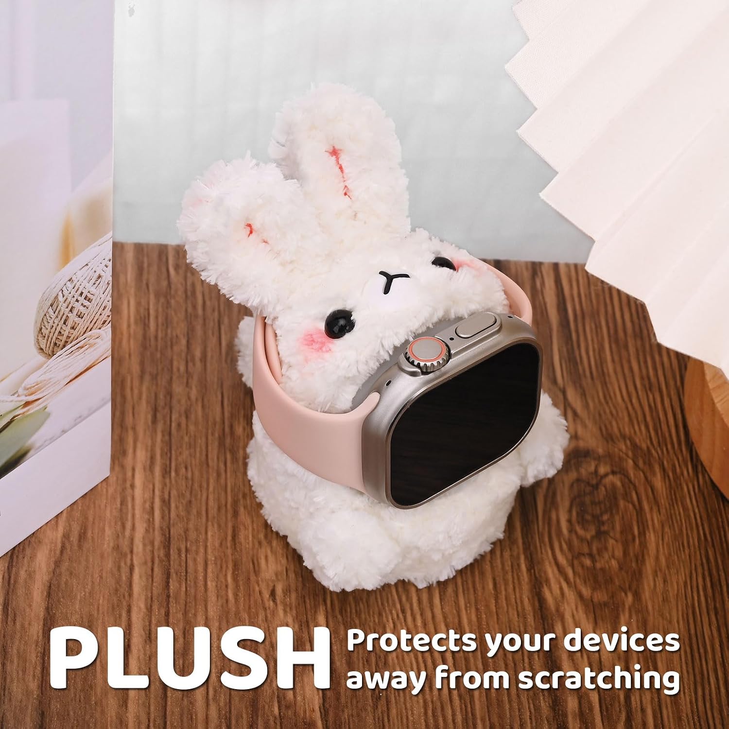 Charger Stand Compatible with Apple Watch Series Ultra2/Ultra/9/8/Se2/7/6/Se/5/4/3/2/1, Supports Nightstand Mode (White Rabbit) image 4