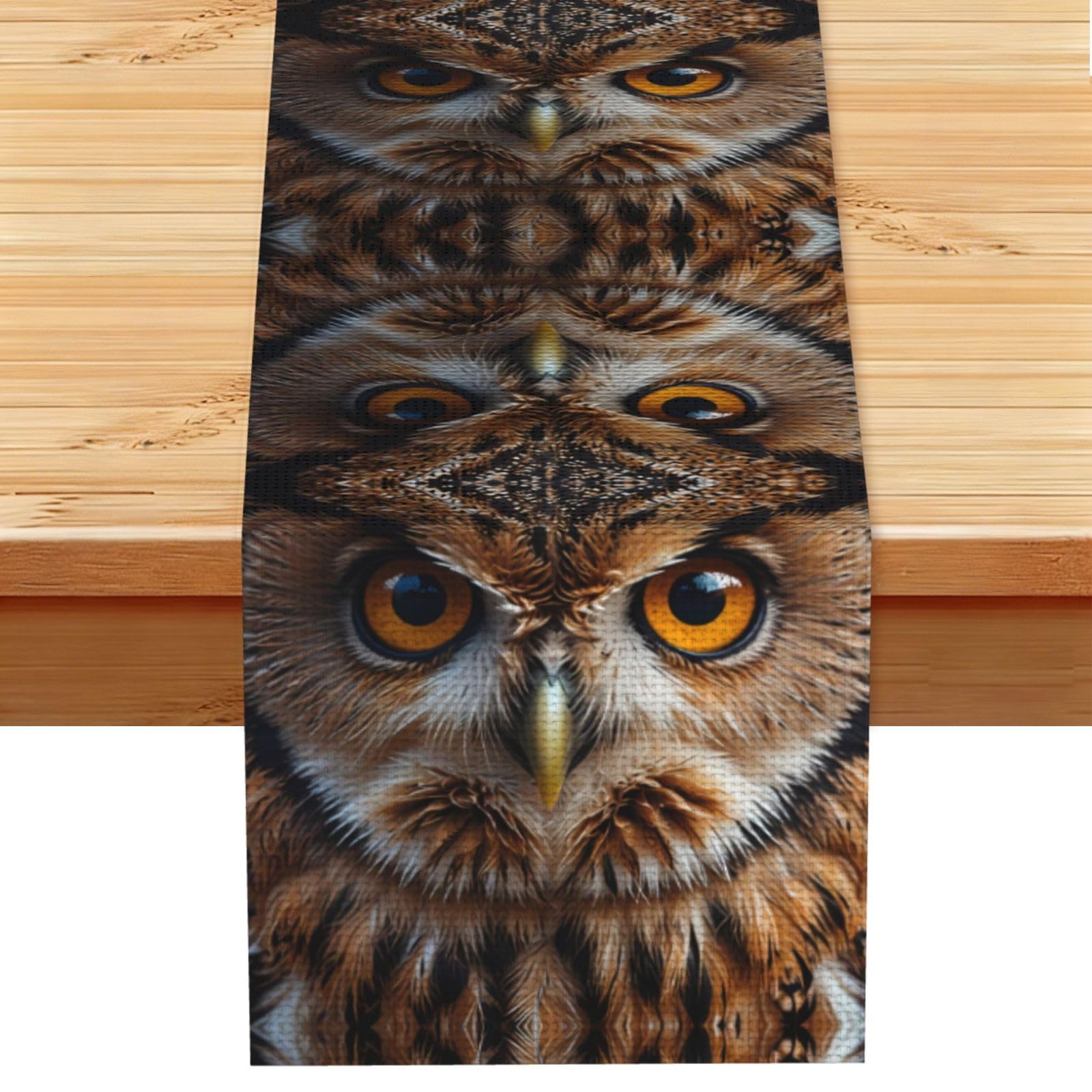 Owl's Gaze Linen Feel Table Runner Wedding Party Home Decoration