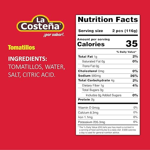 Miniatura 2 de La Costeña Tomatillos verdes | Embalado en agua | Lata de 28 onzas (paquete de 12)