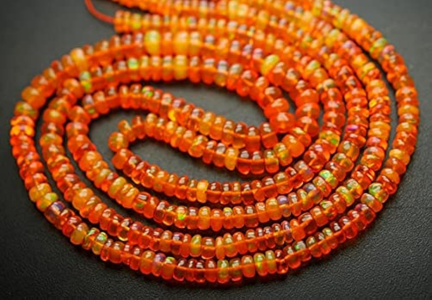 Opale éthiopienne orange LKBEADS, rondelles lisses pour réparer et personnaliser vos bijoux