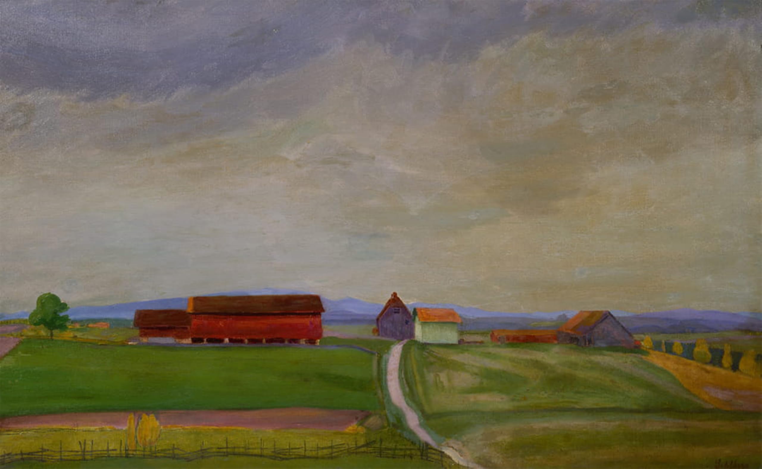ARTXLXXBN Famous Painting Canvas Artwork Graffiti Print Field Landscape with Farm by Harald Oscar Sohlberg Portrait Canvas Image for Home Decor 60x90cm