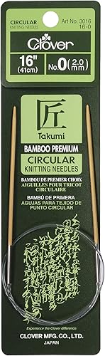 Clover, agujas de tejer circulares de bambú, 16 pulgadas