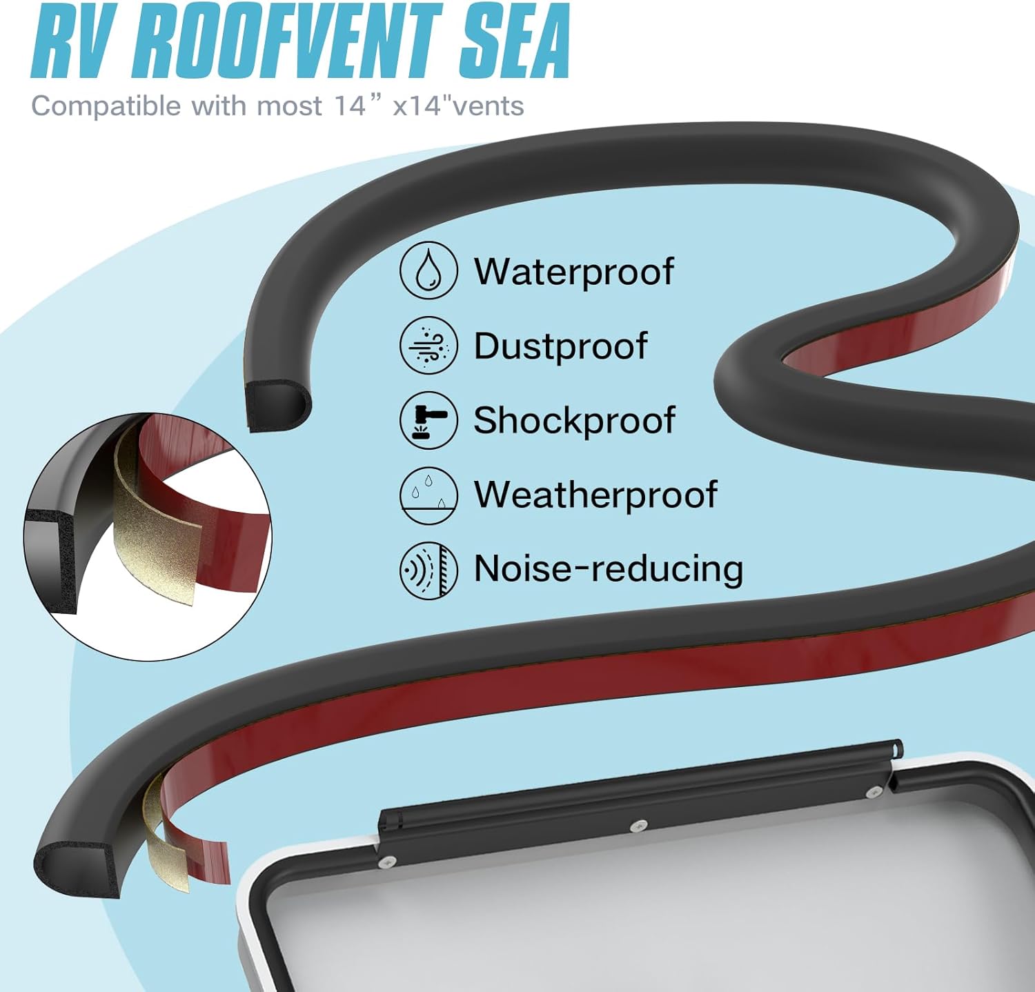 ACOVER Upgraded Vent Cover for RV, Trailer, Camper, Motorhome,Roof,Aerodynamic Design Weatherproof & No Drilling Installation 14"×14" Replacement for Camper/Trailer Vent Covers for Roof (White)