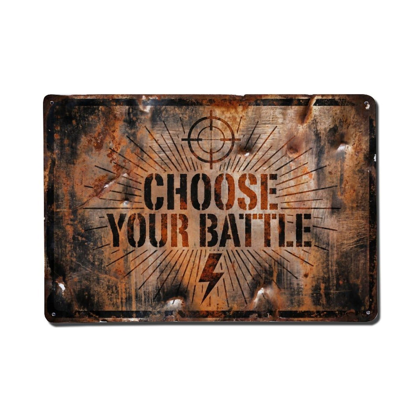 Choose Your Battle Selection Retro Motivational Slogans Vintage Metal Tin Sign Wall Decor for Cafe, Club, Garden Metal Poster 8x12Inch