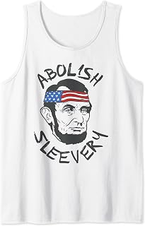 Abolish Sleevery Abraham Lincoln USA Flag 4th Of July Party Tank Top