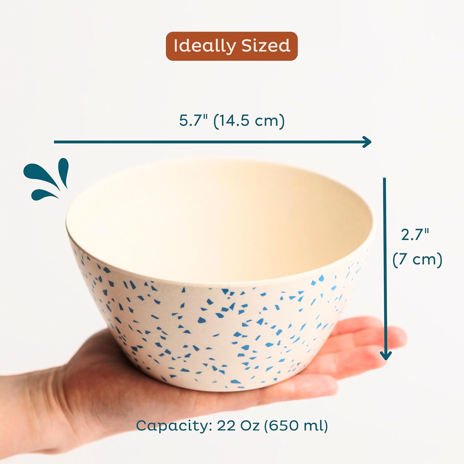 Nook Theory 4 Pack Bamboo Bowls - 22 Oz Reusable Toddler and Kids Bowl, Dishwasher Safe - Not Microwavable Bamboo Dishes (Terrablue) - Image 7