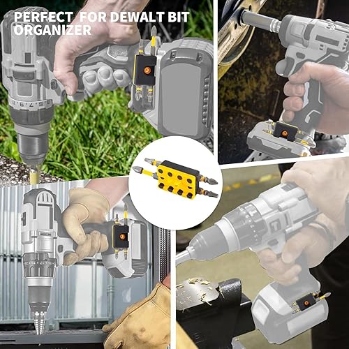 Miniatura 7 de Soporte de brocas compatible con Dewalt 20 V, organizador de brocas compatible con taladros que llevan hasta 4 brocas en el lateral de tu