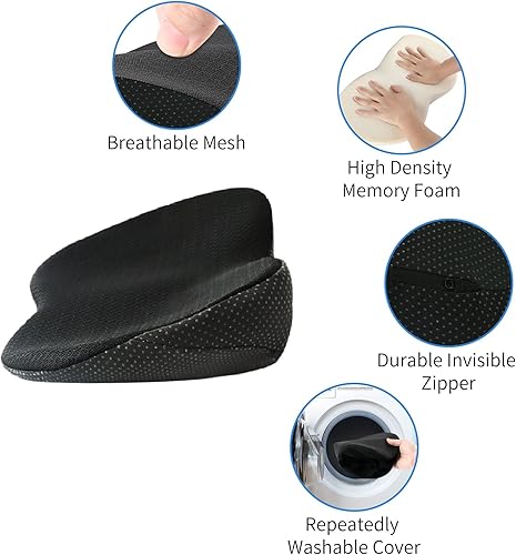 Miniatura 4 de LARROUS Cojín de asiento de automóvil para el conductor del asiento del automóvil, cojines de espuma viscoelástica para asiento de automóvil para