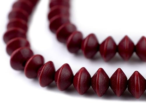 Miniatura 10 de TheBeadChest - Cuentas de madera natural de bicono magenta (0.197 x 0.315 in) hilo de cuentas de madera orgánica ecológico para hacer joyas,