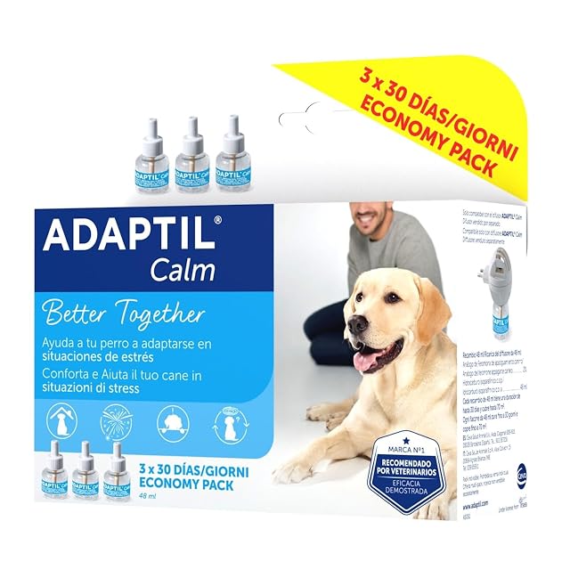 ADAPTIL Calm - Pack Ahorro 3 Recambios 90 días - Antiestrés para Perros