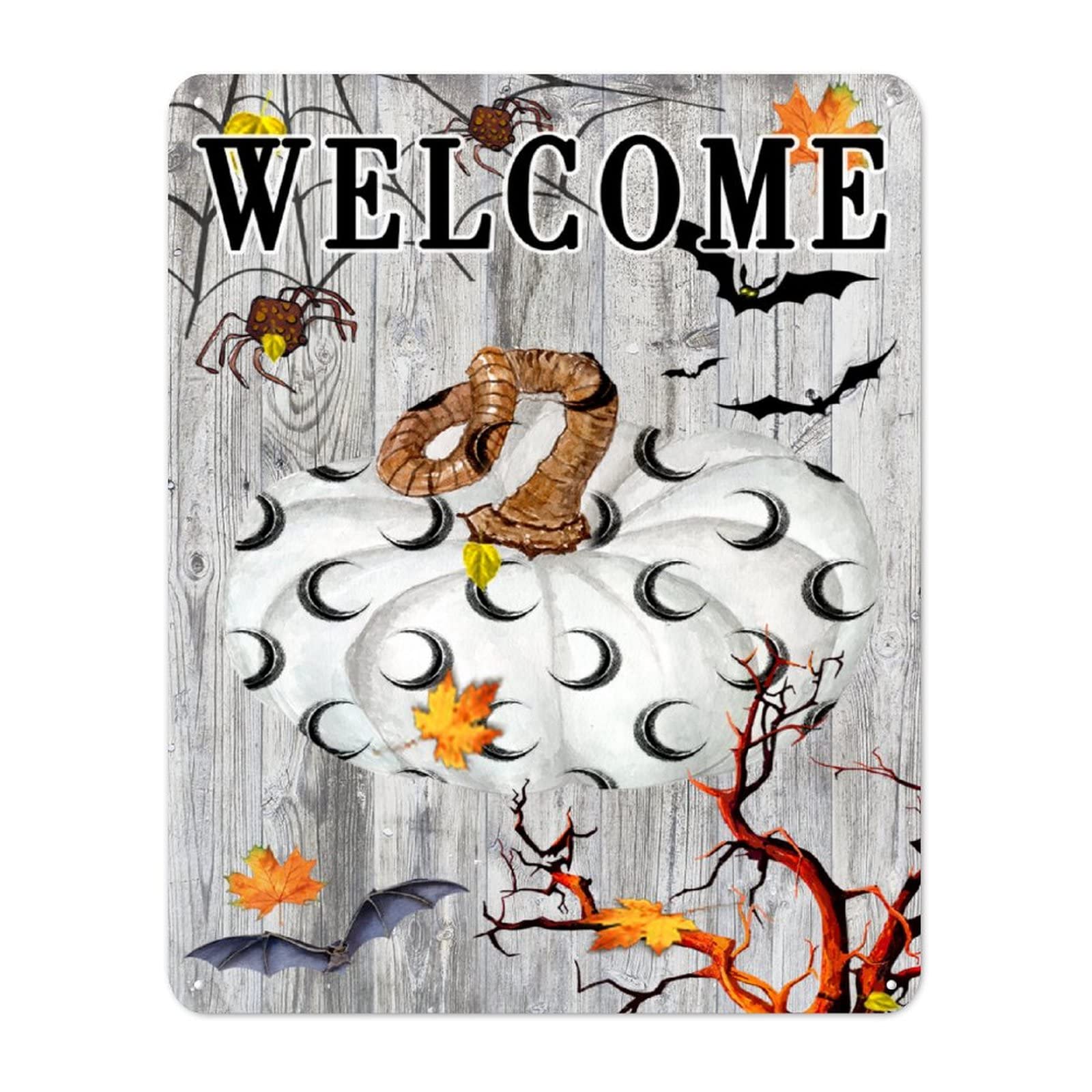 Plaque métal Halloween antirouille pour décoration extérieure