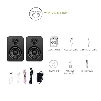 Amazon.com: Kanto YU2MB PC Gaming Desktop Speakers | 3