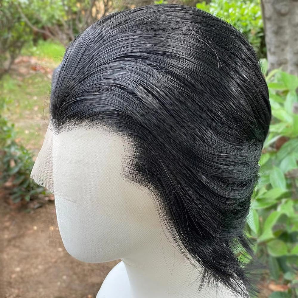 Haarpflege Widow's Peak Jet Black Kurze Bob-Perücke 13 X 4 Lace-Front-Perücken 150% Dichte Ohne Kleber