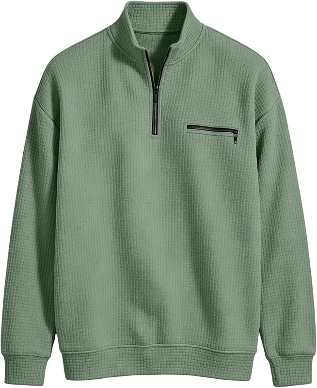 Generic Mens Mock Neck Sweatshirt Quarter Zip – Occasion
