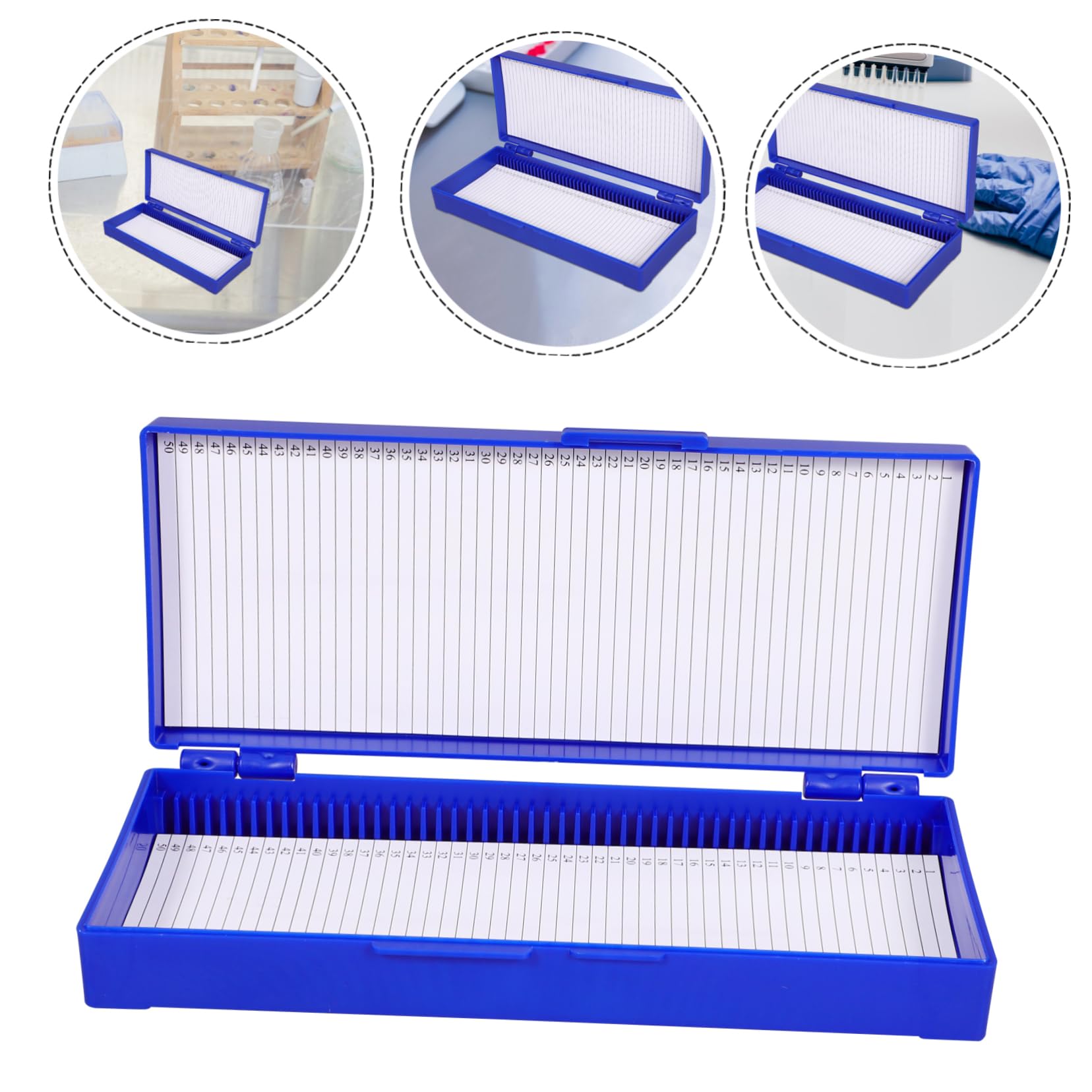 MUSISALY 2pcs 50 Slide Mailer Cajas Organizadoras Cubreobjetos y Portaobjetos Microscopio Coverslip Holder Slide Storage Holder Slideshow Accessories Slides Stand Slides Slide Holder Blue