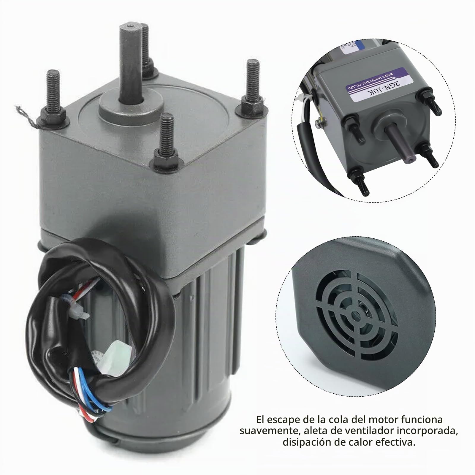 Motorreductor Eléctrico, CA 6 W 220 V, Motorreductor 0-135 Rpm (10 K), 8 Nm Controlador De Velocidad Ajustable Continuamente Marcha Adelante Y Atrás Conmutables