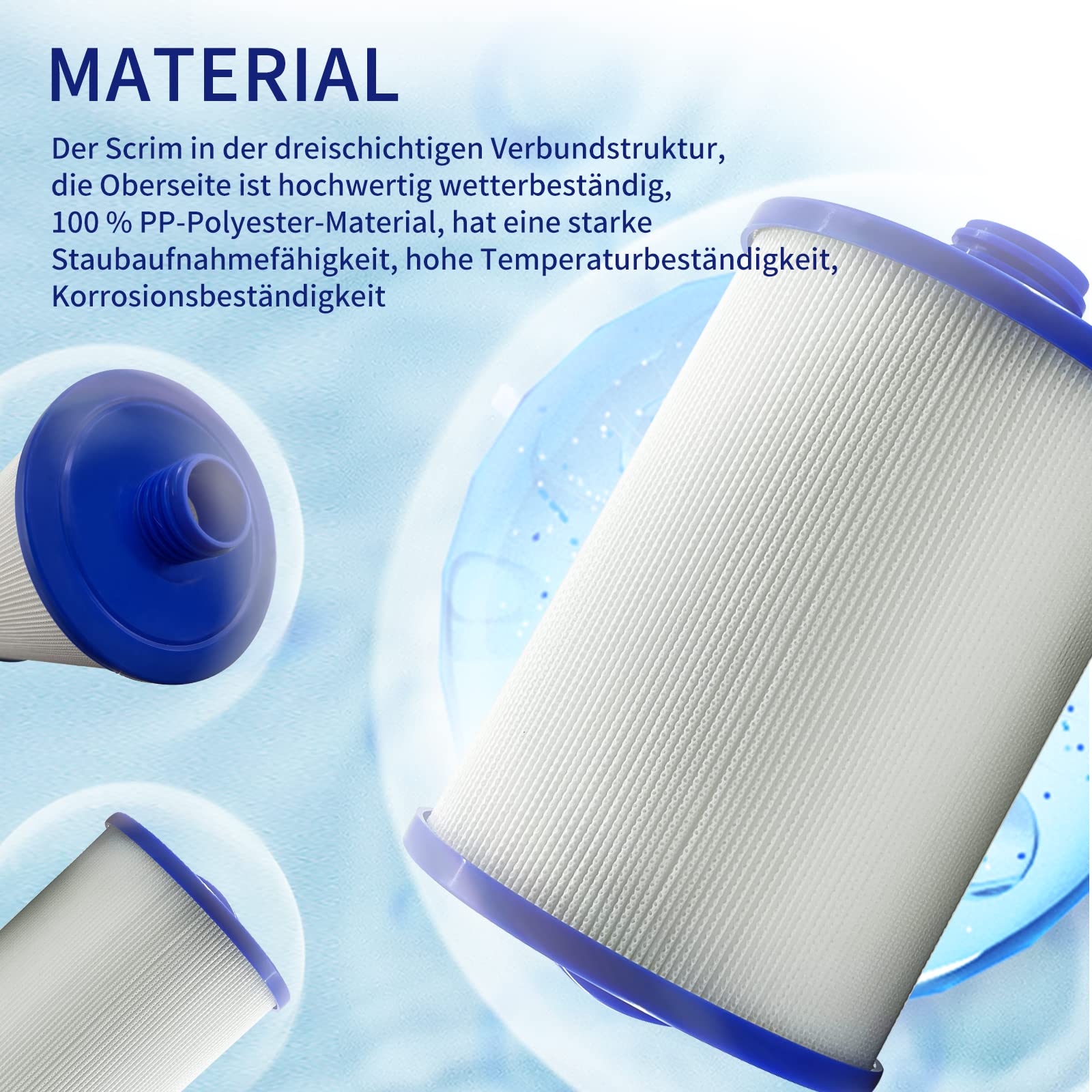 YANHUA Spa Filter für Whirlpool Filter,PWW50 Filterkartusche Ersatz für PWW50P3 Spa Filter,für Unicel 6CH-940,für Filbur FC-0359,für Waterway Plastics 817-0050 (2pcs)