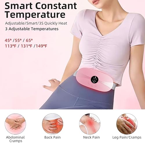 Miniatura 3 de kissleaf Almohadilla térmica, almohadilla térmica portátil inalámbrica de calentamiento rápido, almohadillas térmicas con 3 niveles de calor y 3