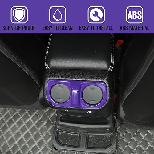 Vista 65 de Cubierta de ventilación trasera de aire acondicionado, accesorios interiores de fibra de carbono para Jeep Wrangler JL Gladiator JT Sahara