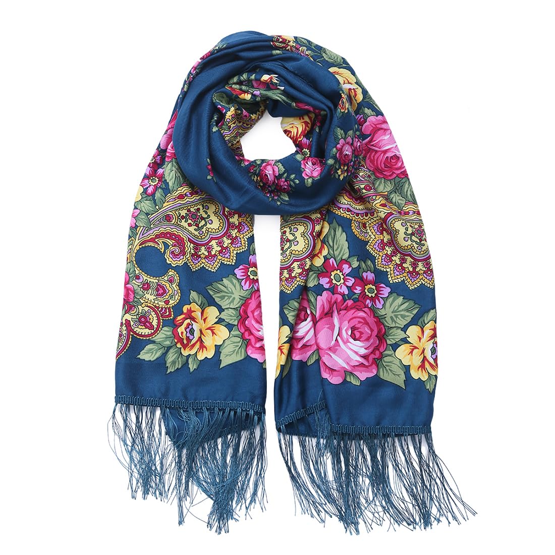 GudesslyTraditional Tassel Exotic Wrap Printed Scarf for Women Warm Soft Large Long Rectangular Fashion Scarves