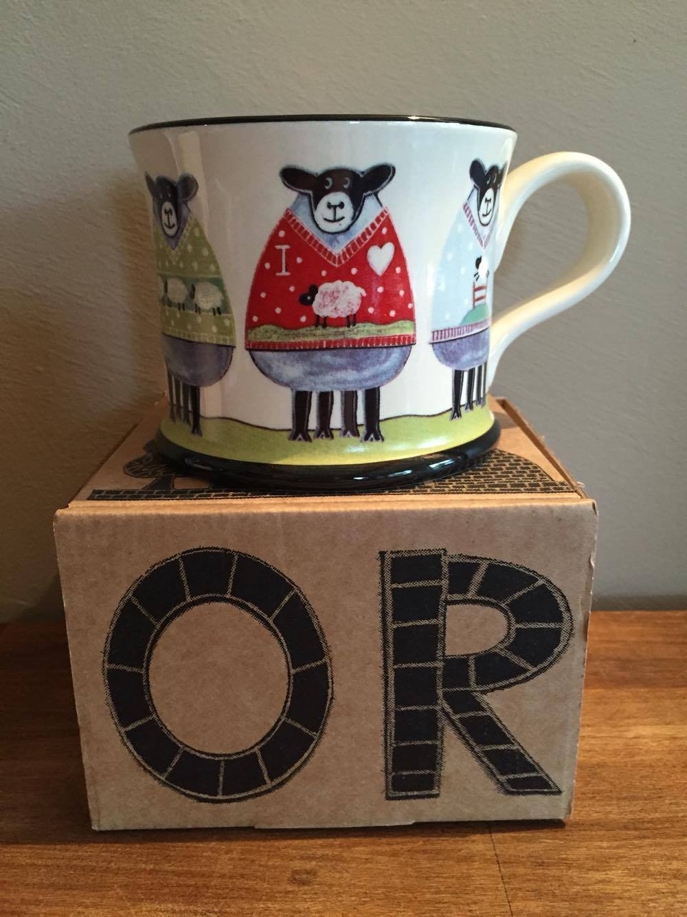 Moorland Multicolored Sheep Wooly Jumpers Mug Gift Boxed