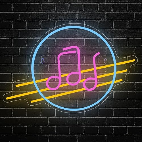 Miniatura 9 de Letrero de neón de rock and roll, luz LED de neón con música en vivo para decoración de pared, letrero luminoso regulable para dormitorio, estudio