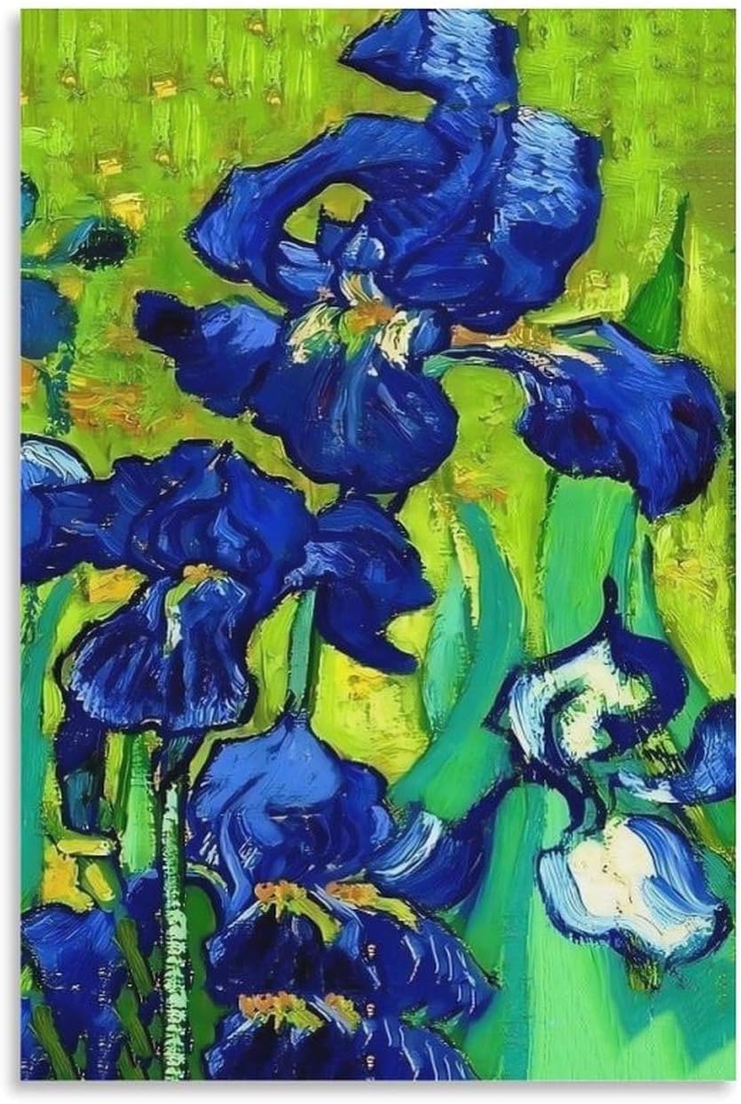 Rikin Liuff Blue Floral by Georgia Okeeffe Canvas Poster Wall Art 40x60cm Frameless