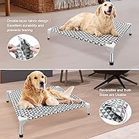 Vista 3 de Elevated Outdoor Dog Bed, Medium Size, Cotton Material, Non-Slip Feet, Fits up to 70lbs