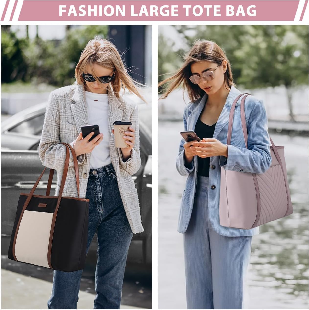VX VONXURY Laptop Bag for Women,15.6 Inch Work Tote Professional Shoulder Handbag Ideal for Business Office