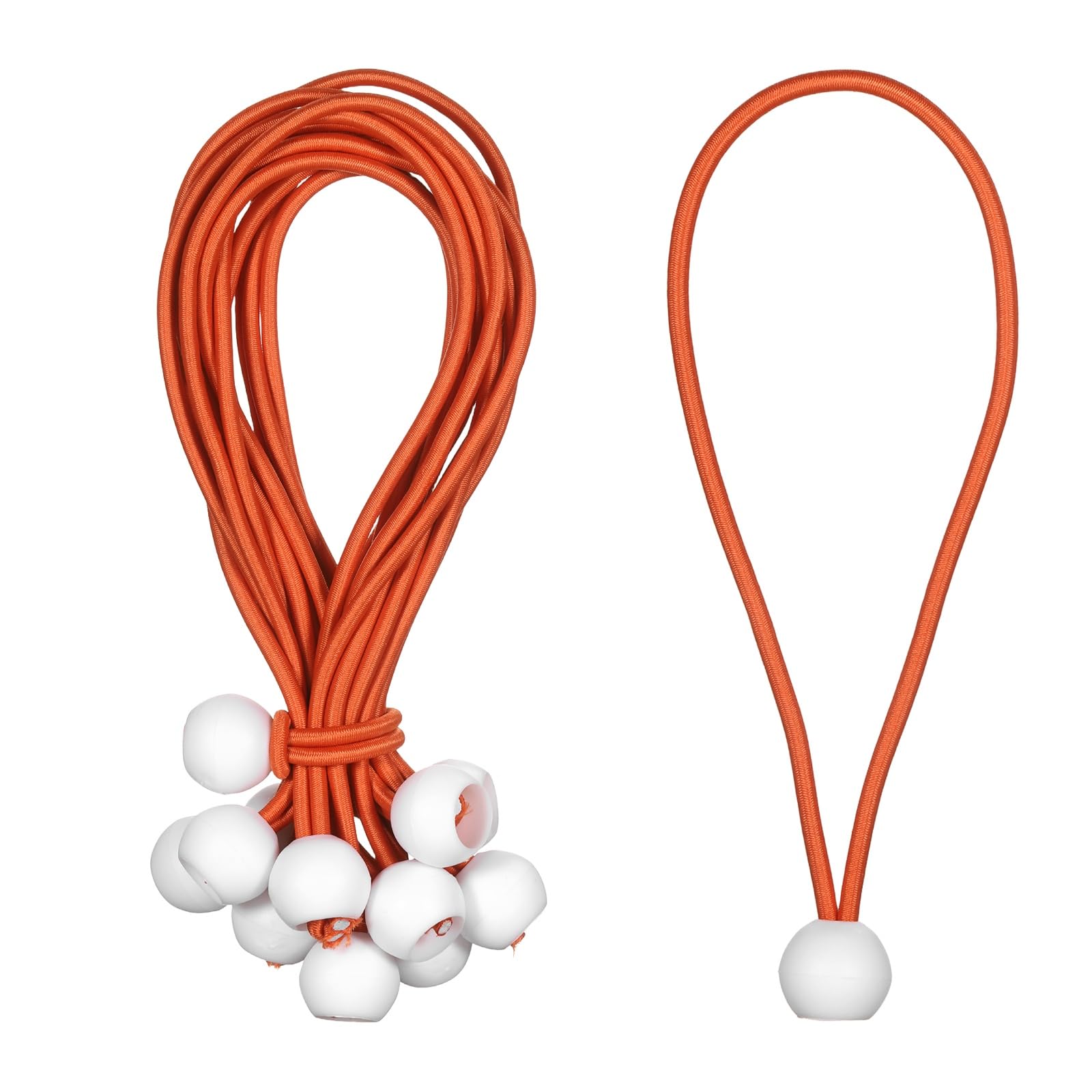 PATIKIL Ball Bungee Cord 8 Inch, 35 Pcs Bungee Cords with Balls Canopy Tarp Tie Downs Cords Elastic String for Outdoor Camping Cargo Shelter Tent Poles, Orange