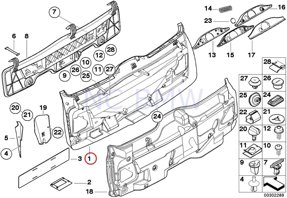 BMW Genuine Lower Tail Lid Trim Panel Automotive