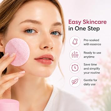 Peptide Collagen Glow Toner Pads, 70 Pads Facial Toner Pad with Peptide & Collagen, Hydrating Face Pore Pad for Smoother Looking Skin, Moisturising Korean Style Skincare for All Skin Types