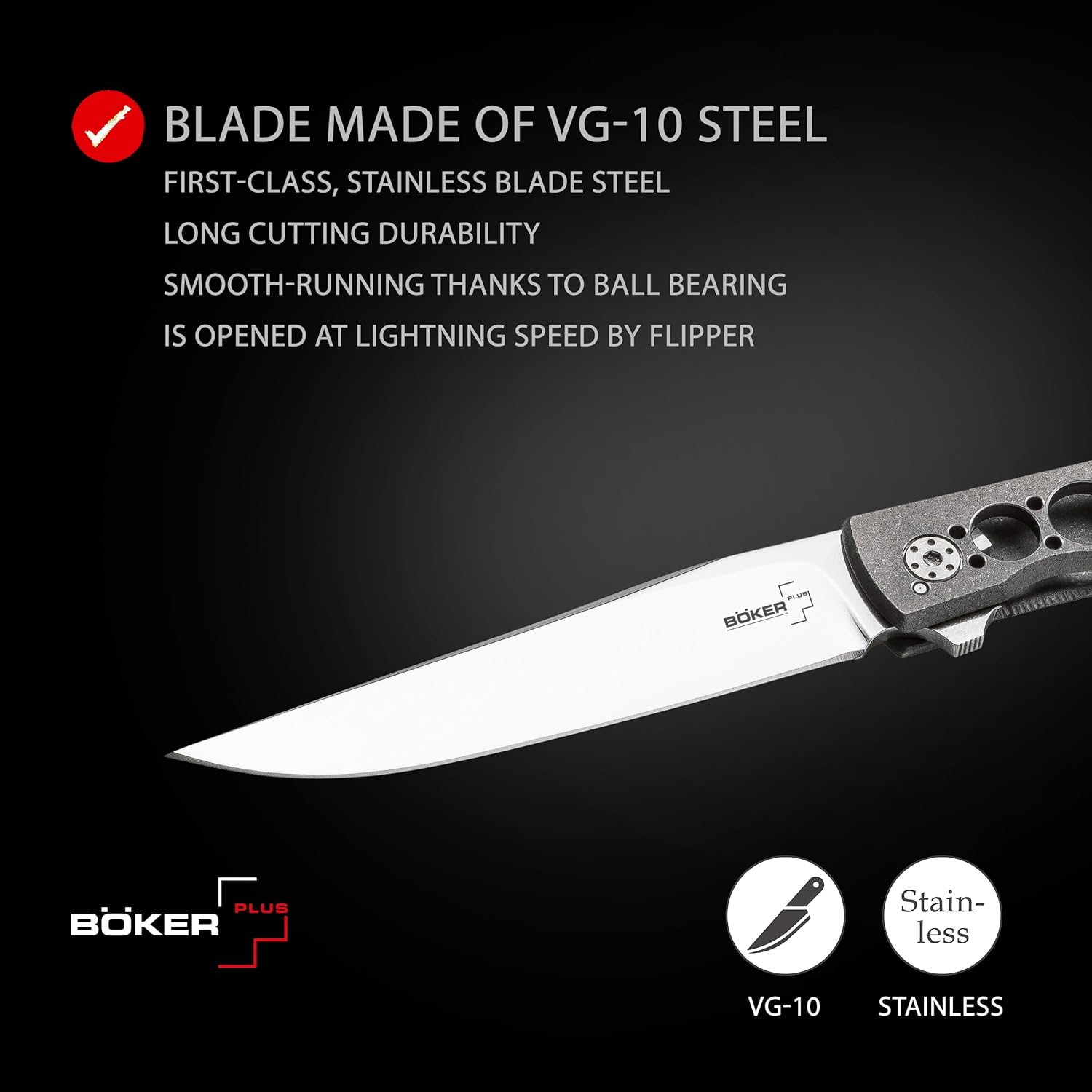 Boker Plus 01BO730 Urban Trapper Knives with 3-1/2 in. Straight Edge Blade, Silver